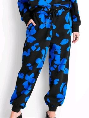 Future Collective X Kahlana Women's Floral Print Mid-Rise Jogger Pants Size XXS